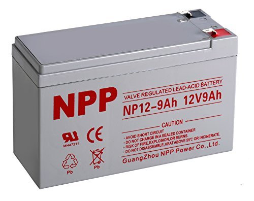 NPP NP12-9Ah Rechargeable AGM Sealed Lead Acid Rechargeable 12V 9Ah Battery F2 Terminals NPP NP12-9Ah Rechargeable AGM Sealed Lead Acid Rechargeable 12V 9Ah Battery F2 Terminals