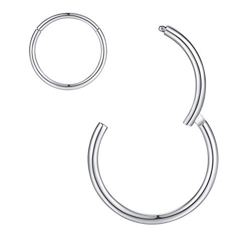 18g Cartilage Earring Hoop Nose Rings 18 Gauge Silver Nose Ring Hoop Tragus Earring Daith Earrings Helix Earrings Forward Helix Earring Rook Earrings 6mm Nose Hoop Snug Earrings Nose Piercing Jewelry