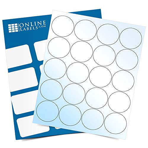2 Inch White Gloss Round Labels - Pack of 500 Circle Stickers  25 Sheets - Inkjet Printer - Online Labels