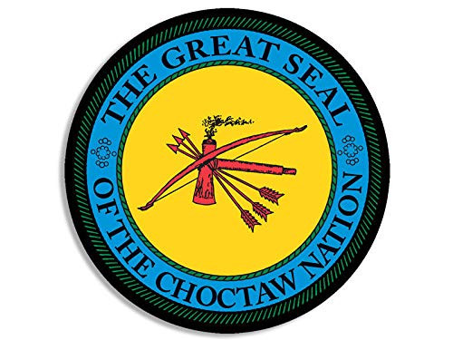 MAGNET 4x4 inch ROUND Choctaw Nation Seal Sticker -car decal tribe indian great native Magnetic vinyl bumper sticker sticks to any metal fridge  car  signs
