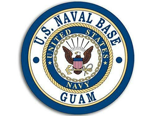 MAGNET 4x4 inch Round US Naval Base Guam Seal Sticker  Logo Navy  Magnetic vinyl bumper sticker sticks to any metal fridge  car  signs