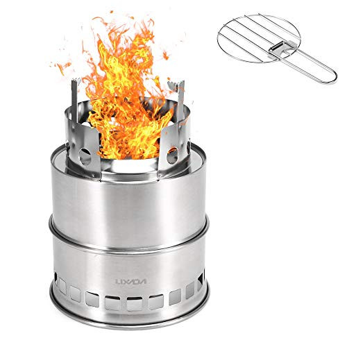 Lixada Camping Stove Stainless Steel Outdoor Cooking Wood Burning Stove Foldable Portable Backpacking Alcohol Stove Hiking Picnic BBQ All Models Lixada Camping Stove Stainless Steel Outdoor Cooking Wood Burning Stove Foldable Portable Backpacking Alcohol Stove Hiking Picnic BBQ All Models