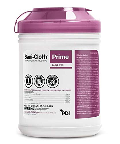 PDI P25372 Sani-Cloth Prime Germicidal Wipe  6 x 6.75  Pack of 160