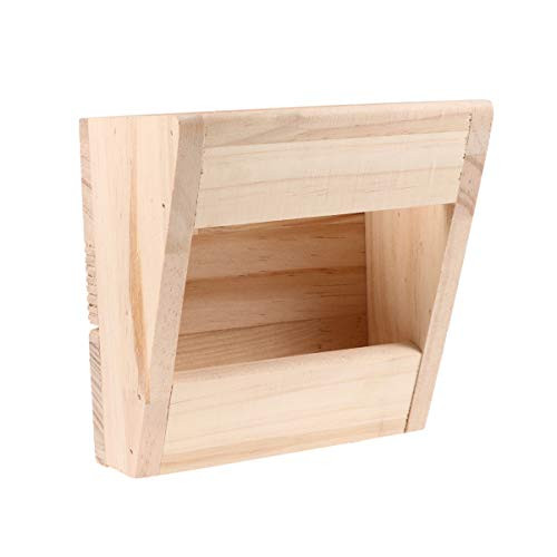 POPETPOP Guinea Pig Hay Rack - Bunny Hay Feeder - Chinchilla Hay Holder Rabbit Food Dispenser - Natural Wooden Hamster Rabbit Cage Accessories