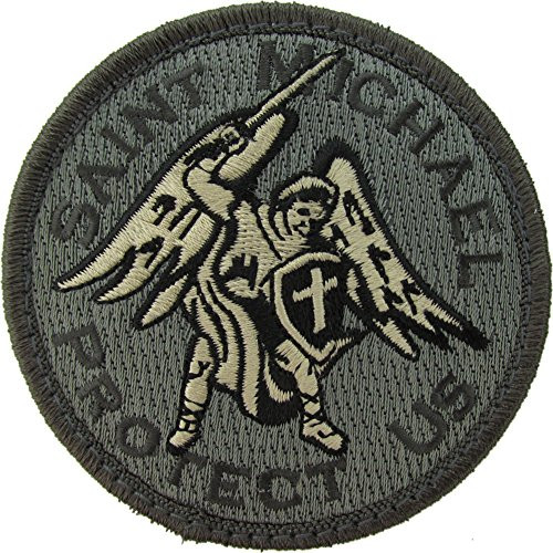 Saint Michael Protect Us Morale Patch  ACU  Foliage Green