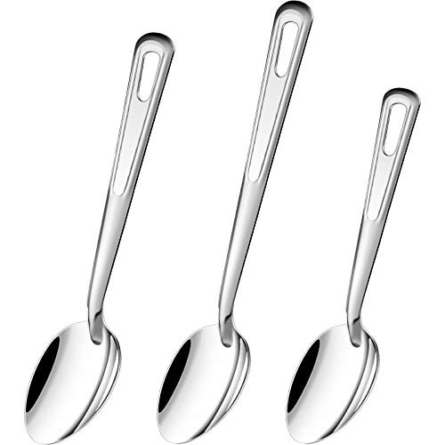 3 Pieces Stainless Steel Basting Spoon Set Includes 11 Inch 13 Inch 15 Inch Basting Spoon Durability for Buffet Can Banquet Cooking Kitchen
