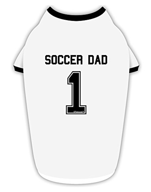 TOOLOUD Soccer Dad Jersey Cotton Dog Shirt White with Black XL