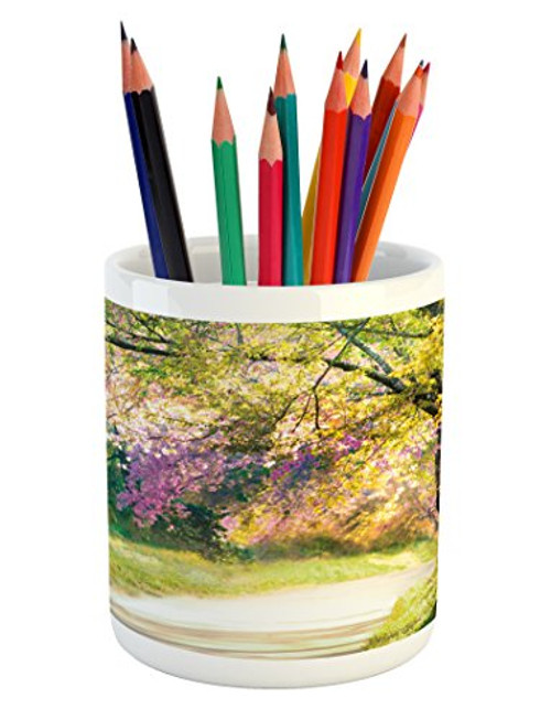 Ambesonne Landscape Pencil Pen Holder Blurry Spring Park View with Walkway Colorful Flower Trees Garden Idyllic Scenery Printed Ceramic Pencil Pen Holder for Desk Office Accessory Multicolor Ambesonne Landscape Pencil Pen Holder Blurry Spring Park View with Walkway Colorful Flower Trees Garden Idyllic Scenery Printed Ceramic Pencil Pen Holder for Desk Office Accessory Multicolor