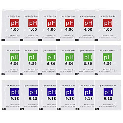 18 Pack pH Meter Buffer Solution Powder 6.86 4.00 9.18  pH Calibration Solution Packets for Precise PH Meter