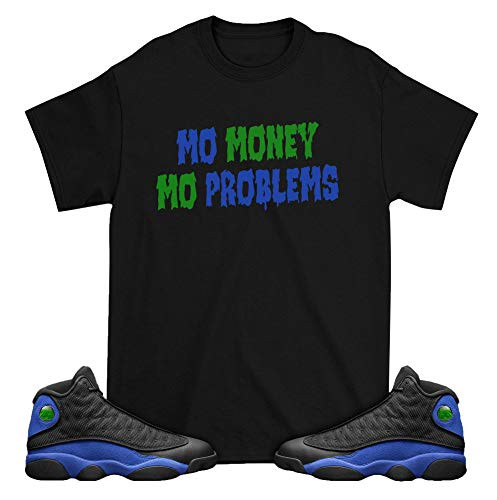 Mo.Money Mo.Problem.s T-ShirtHoodie Match Shirt Matching Sneakers Jordan Retro 13 Black Hyper Royal