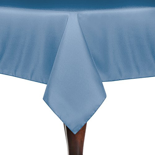 Ultimate Textile 52 x 52-Inch Square Polyester Linen Tablecloth Light Baby Blue