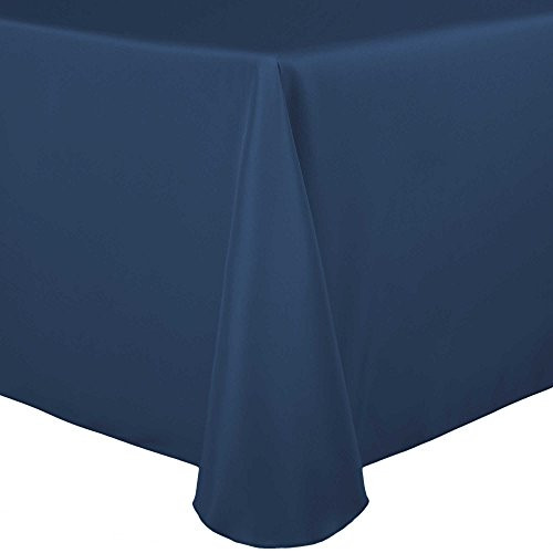 Ultimate Textile 52 x 70-Inch Oval Polyester Linen Tablecloth Wedgewood Blue