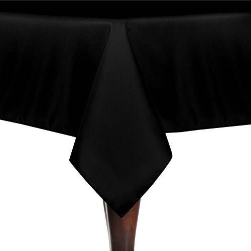 Ultimate Textile 60 x 108-Inch Rectangular Polyester Linen Tablecloth Black