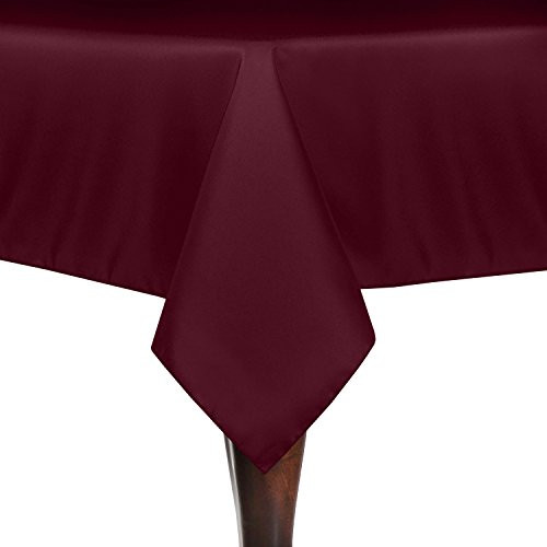 Ultimate Textile 60 x 90-Inch Rectangular Polyester Linen Tablecloth Ruby Red
