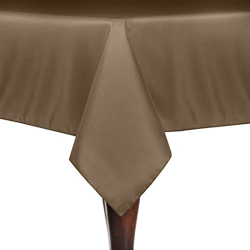 Ultimate Textile 72 x 72-Inch Square Polyester Linen Tablecloth Toast Dark Brown