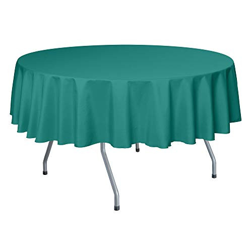 Ultimate Textile 84-Inch Round Polyester Linen Tablecloth Jade