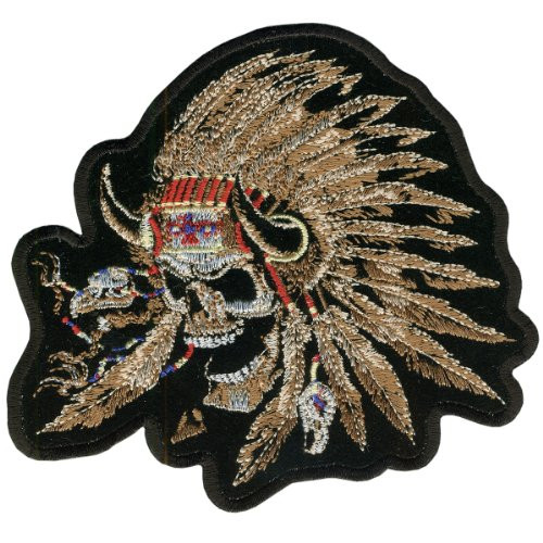 Hot Leathers Indian Skull Patch  5 inch  Width x 4 inch  Height