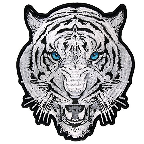 Hot Leathers White Tiger Patch  Multicolor  8 inch  Width x 9 inch  Height