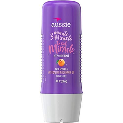 Aussie 3 Minute Miracle Total Miracle Deep Conditioner with Apricot  and  Australian Macadamia Oil 8 oz  Pack of 4