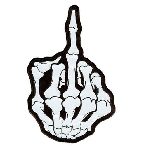 Hot Leathers Middle Finger Reflective Patch  3 inch  Width x 5 inch  Height