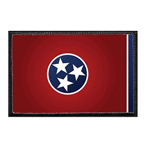 Tennessee State Flag - Color Morale Patch   Hook and Loop Attach for Hats  Jeans  Vest  Coat   2x3 in   by Pull Patch