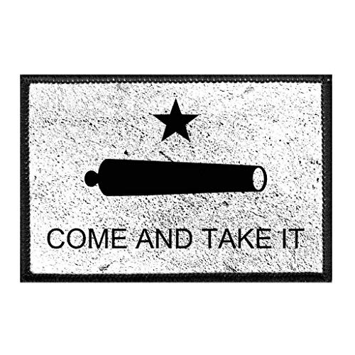 Gonzales Flag - Come and Take It - Texas - Distressed Morale Patch   Hook and Loop Attach for Hats  Jeans  Vest  Coat   2x3 in   by Pull Patch