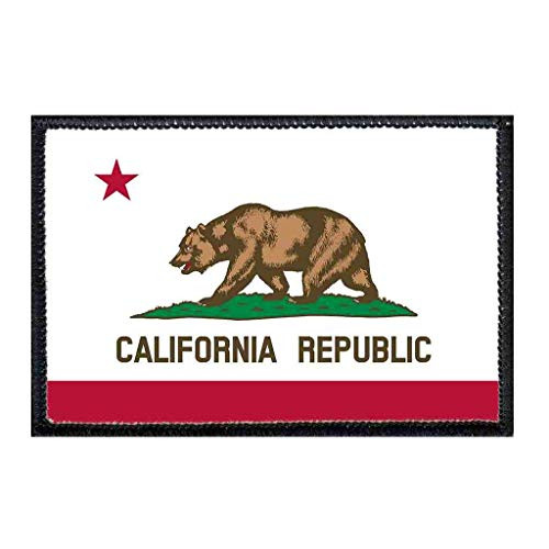 California State Flag Morale Patch   Hook and Loop Attach for Hats  Jeans  Vest  Coat   2x3 in   by Pull Patch