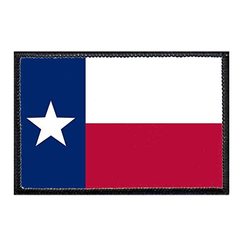 Texas State Flag Morale Patch   Hook and Loop Attach for Hats  Jeans  Vest  Coat   2x3 in   by Pull Patch