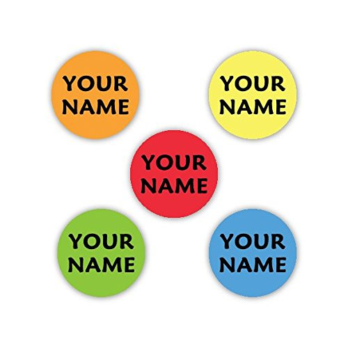 60 Personalized Waterproof Labels for Clothing Dots  Rainbow Palette Theme  - No-Sew - Laundry Safe - Stick-on