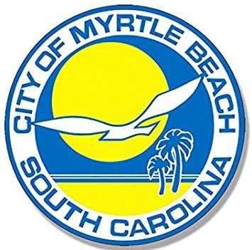 Round City of Myrtle Beach Seal Sticker  South Carolina sc Resort