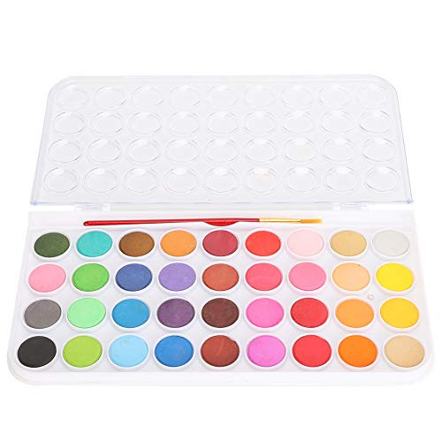 Watercolor Paint Pan Set  36 Colors Solid Watercolor Pigment with Transparent Box for Kids  Adults and Beginner Artists
