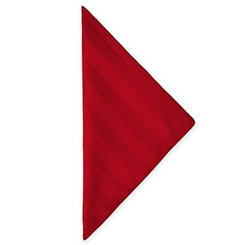 Ultimate Textile Satin-Stripe 20 x 20-Inch Dinner Napkins -1 Dozen- Red