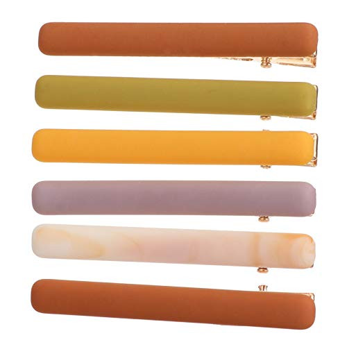 PIXNOR 6pcs Metal Duckbill Sectioning Clips Hairdressing Salon Hair Grip No Bend Clips Pin Curl Clips Styling Hair Clips Non-slip Hair Barrettes for Women and Girls