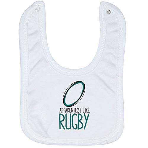 Rugby Baby  and  Infant Bib   Apparently  I Like Rugby   Soft Microfiber Bib