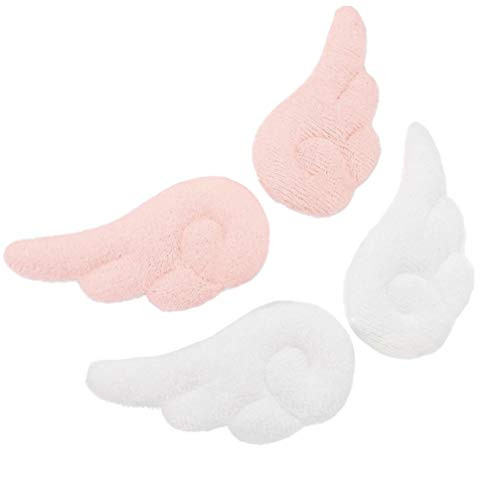 Lurrose 2 Pairs Angel Wings Hair Clips Cartoon Kawaii Plush Wings Barrettes Hairpins Non Slip Hair Clamps Adorable Hair Accessories for Women Girls White Pink