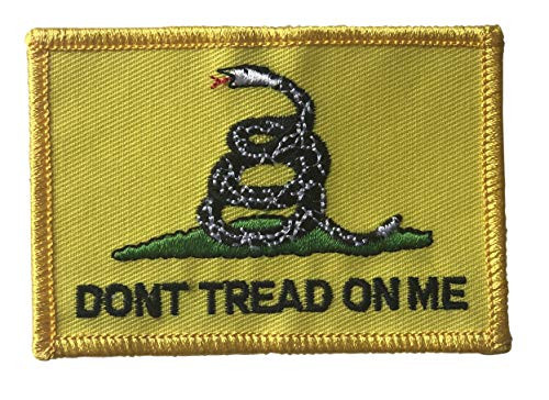 Don t Tread On Me Gadsden Flag Embroidered Patch  with Iron-On Adhesive  Small  3.5 inches