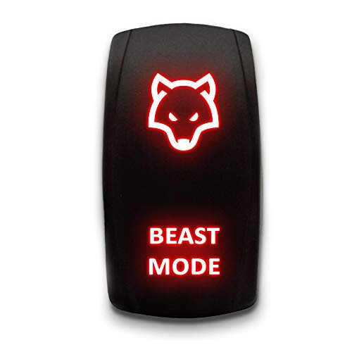 CUSTOM ROCKER SWITCH - DESIGN YOUR OWN - STARK 5-PIN Laser Etched LED Rocker Switch Dual Light - 20A 12V ON OFF  Red
