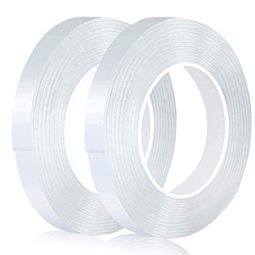 Speedrid Double Sided Tape Heavy Duty Pack Of 2 Total 19 68ft Mounting Tape Removable Adhesive Strips Transparent Wall Tape Washable Strong Sticky Tape Carpet Poster Tape For Office Home Warehousesoverstock