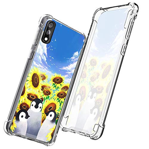 LSL Crystal Clear Designed for Samsung Galaxy A01 Case Penguin Sunflower Shockproof Protective Phone Case Slim Thin Cover for Samsung Galaxy A01 - Clear