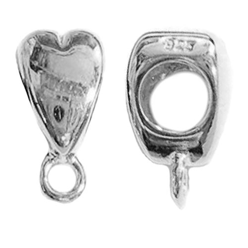 Dreambell 925 Sterling Silver Heart Slide Charm Pendant Connector Bail for European Charm Bracelets