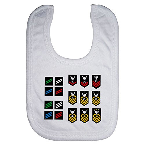 ExpressItBest Microfiber Baby Bib - US Navy  Enlisted Rank Insignia