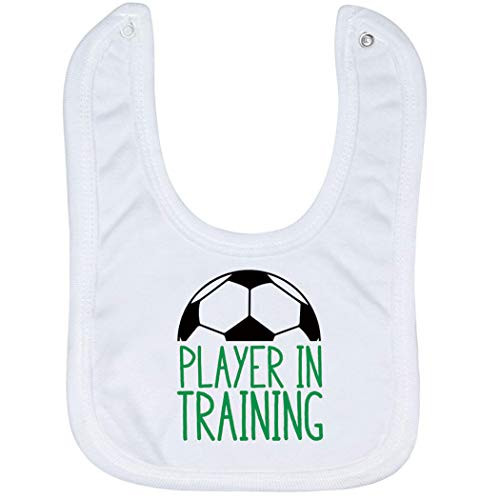 Soccer Baby  and  Infant Bib   Player in Training   Soft Microfiber Bib   Black