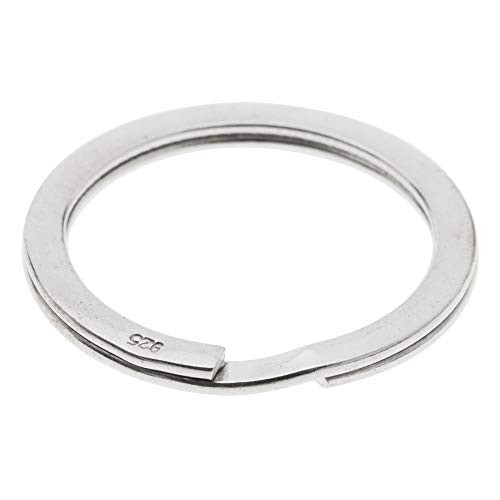 Dreambell 925 Sterling Silver 29mm Round Split Ring Flat Wire Key Ring Charm Holder Connector