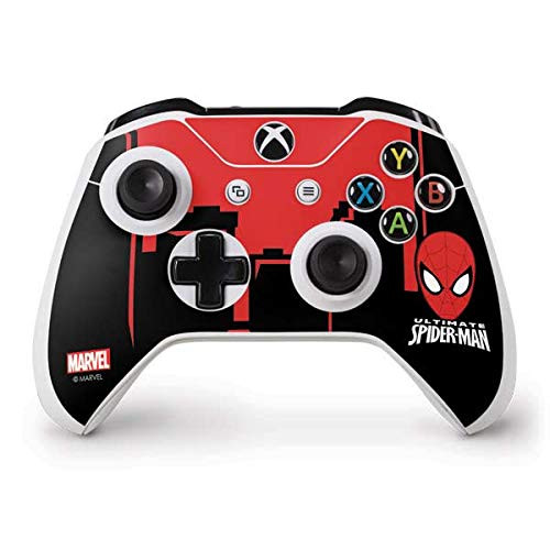 Skinit Decal Gaming Skin Compatible with Xbox One S Controller - Officially Licensed Marvel Disney Ultimate Spider-Man Face Design