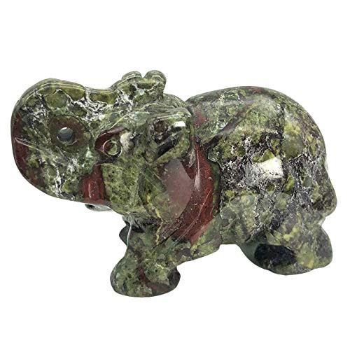 Fekuar Hand Carved Dragon Blood Stone Elephant Statue Healing Crystal Animal Figurine Carfts Collectible Decor 2 Inches Fekuar Hand Carved Dragon Blood Stone Elephant Statue Healing Crystal Animal Figurine Carfts Collectible Decor 2 Inches