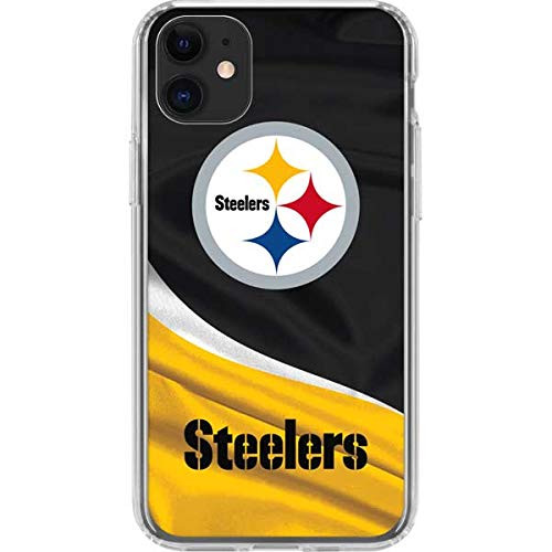 Skinit Clear Phone Case Compatible with iPhone 11 - Officially Licensed NFL Pittsburgh Steelers Design