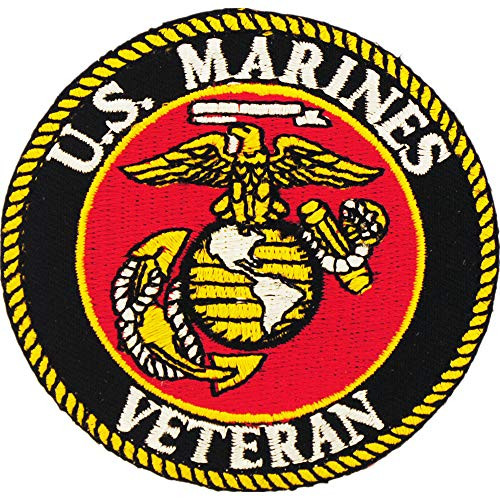 United States Marine Corps USMC Veteran Patch  with Iron-On Adhesive