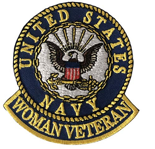 United States Navy USN Woman Veteran Embroidered Patch with Iron-On Adhesive United States Navy USN Woman Veteran Embroidered Patch with Iron-On Adhesive