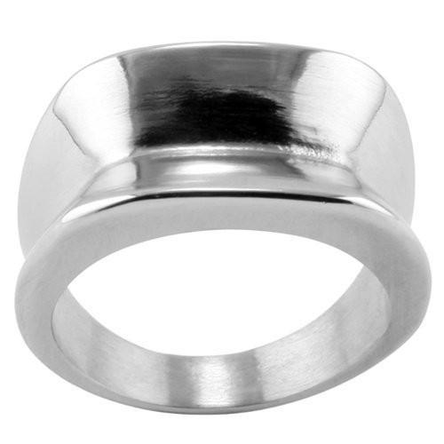 JewelryVolt Stainless Steel Ring Dress Concave Cocktail Polished Casting  Dress 6