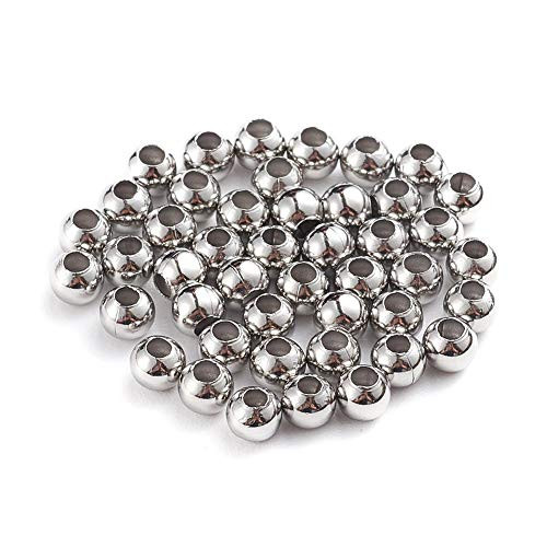 Craftdady 1000Pcs 5mm Smooth Round Metal Spacer Beads 304 Stainless Steel Tiny Rondelle Ball Loose Beads for Craft Jewelry Neckalce Bracelet Making Hole 2mm Craftdady 1000Pcs 5mm Smooth Round Metal Spacer Beads 304 Stainless Steel Tiny Rondelle Ball Loose Beads for Craft Jewelry Neckalce Bracelet Making Hole 2mm
